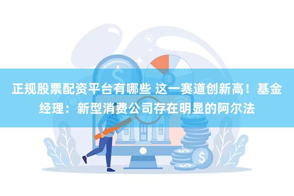 正规股票配资平台有哪些 这一赛道创新高！基金经理：新型消费公司存在明显的阿尔法